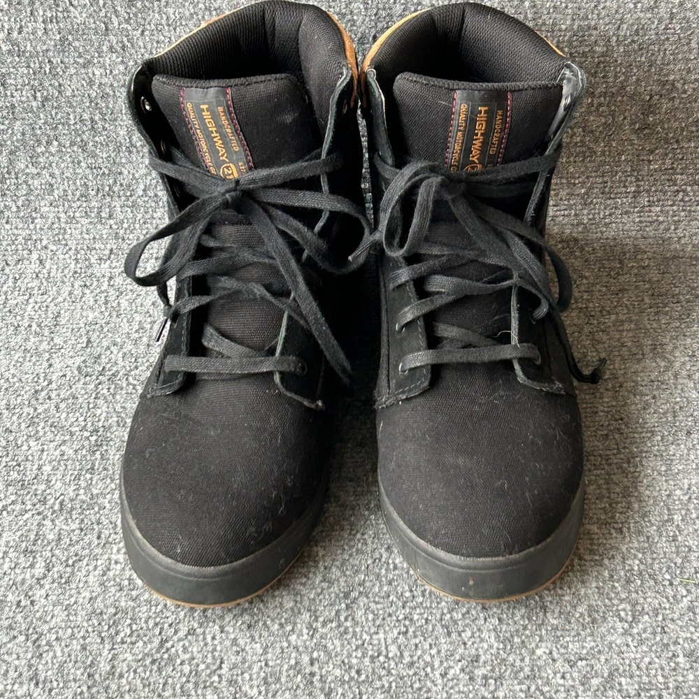 Highway 21‎ Shoes Men's 10 Black AXLE High Top Motorcycle Street Footwear